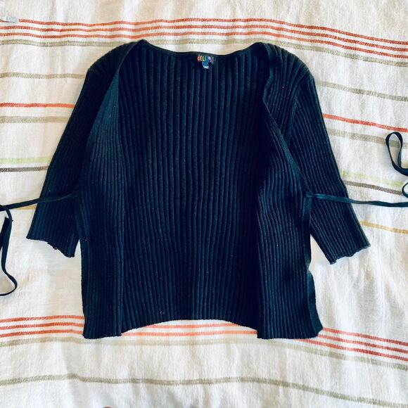 Vintage 90s Delia*s Black Tie Front Cardigan - Picture 2 of 4